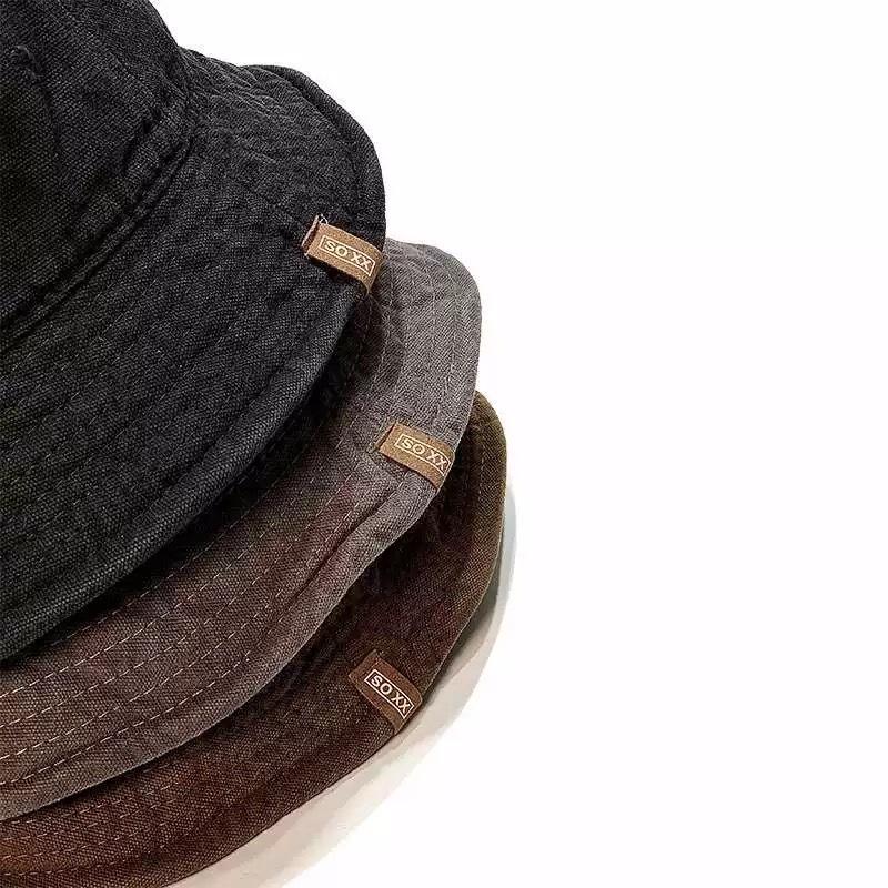 Workwear-style camping hat, washed plain color fisherman's hat, men's hip-hop hat, bucket hat