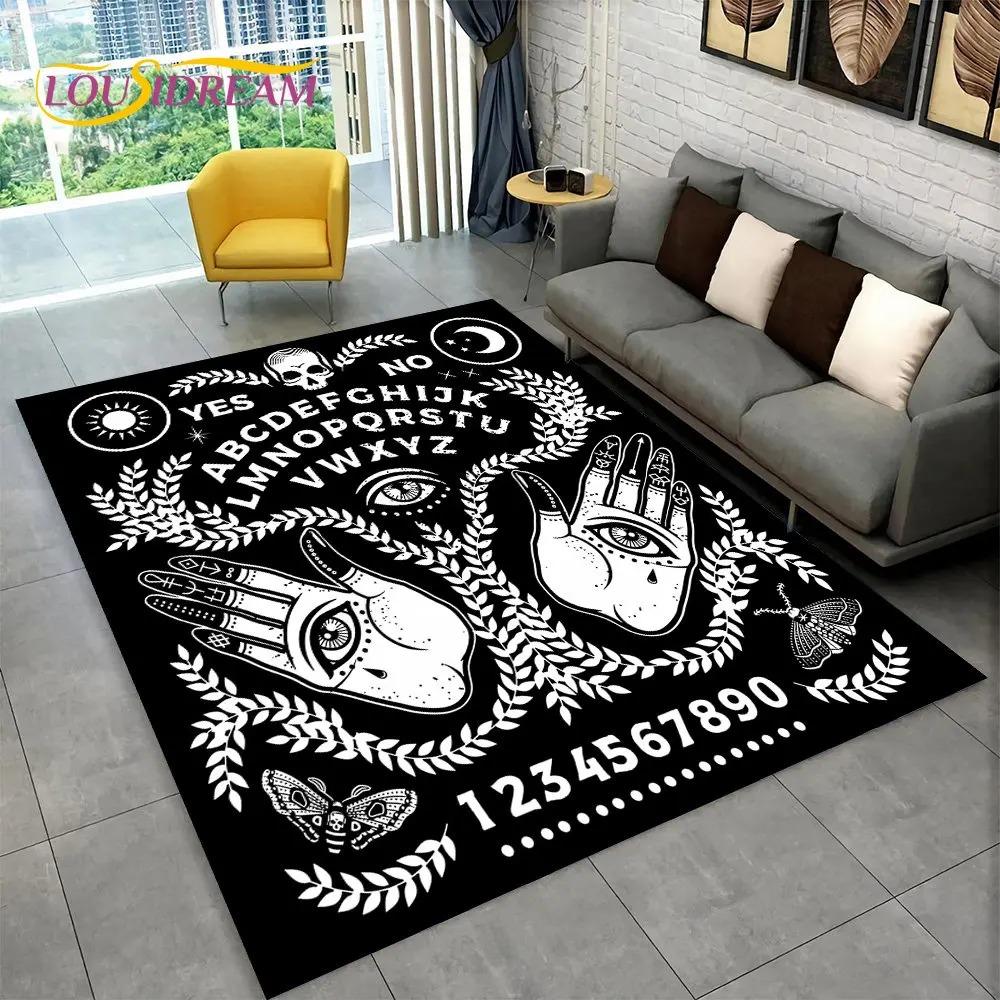 Ouija Tarot Witchcraft Gothic Mystical Carpet Living Room Bedroom Sofa Doormat Rug Non-slip Large Area Floor Mat Home Decoration