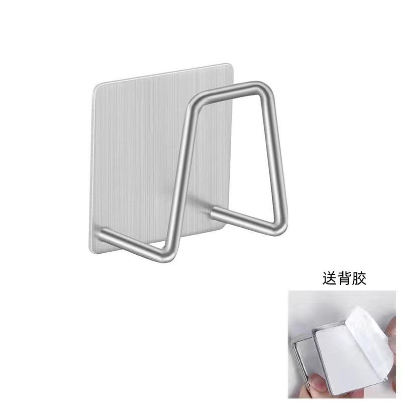 Stainless steel sponge rack for kitchen sinks, no drilling required, sponge drainer, steel wool dishcloth storage hooks, and storage rack. silver
