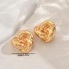 Ladies Jewelry, Geometric Light Luxury Thread Twist Design Metal Earrings Niche Premium Stud Earrings