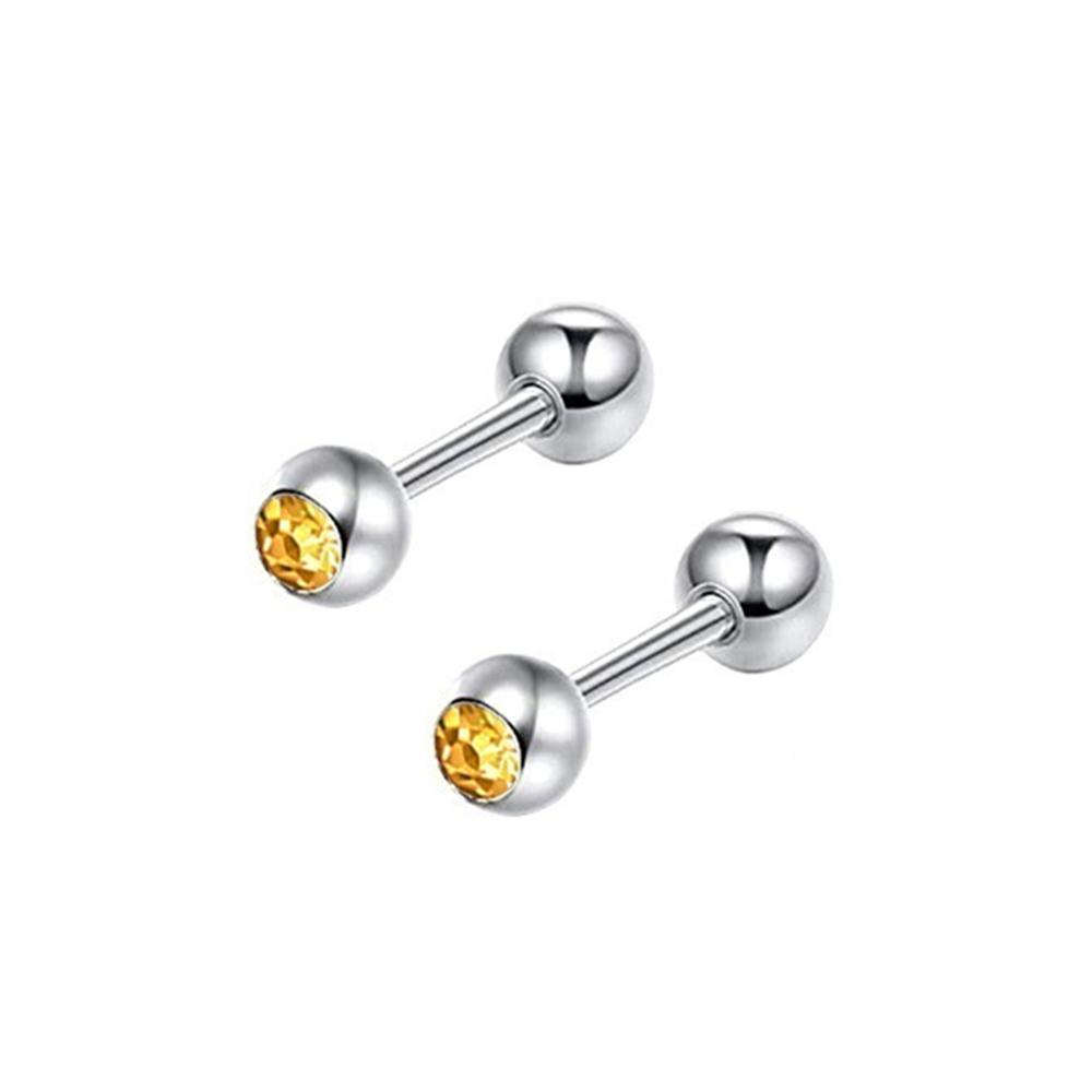 2X 6/8/10/12/14mm Barra de Aço Cartilagem da Orelha 3mm Bola de Cristal Tragus da Orelha Hélix Argola Barra Haltere Piercing Corporal