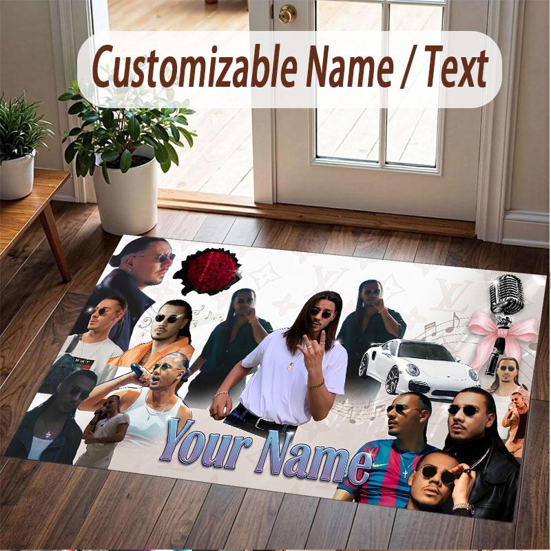 Custom Name Crystal Velvet Rug,Apache 207 Comfortable Anti Slip Floor Mat For Room Decoration
