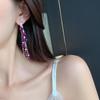 Women Versatile Rose Earrings Alloy Long Tassels Elegant Temperament Eardrop