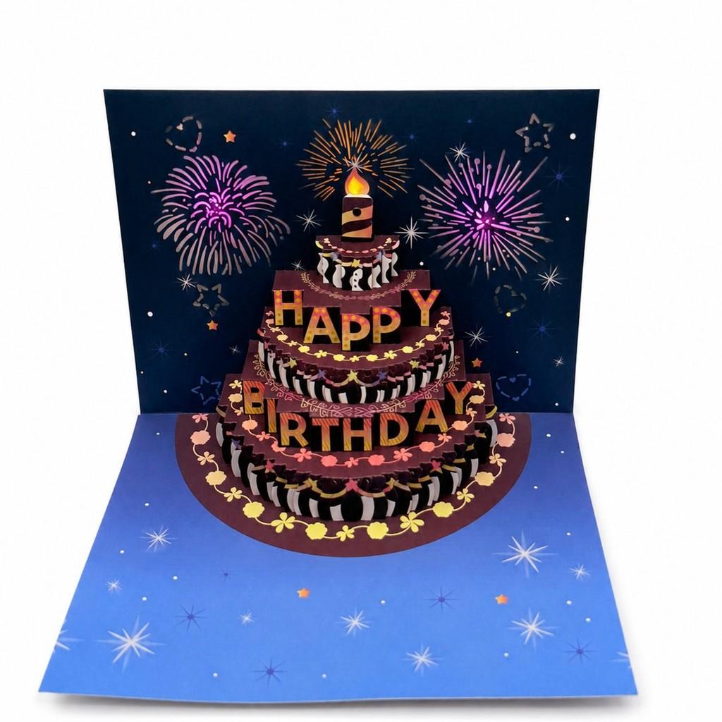 Greeting Cards 3d Lightup Birthday Card With Music And Fireworks For Celebrations