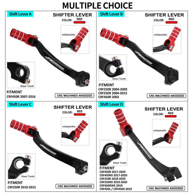 Motorcycle CNC Shifter Shift Pedal Rear Foot Brake Pedal Lever For Honda CRF250R CRF450R CRF450RX CRF250RX CRF 250 450 R RX JFG