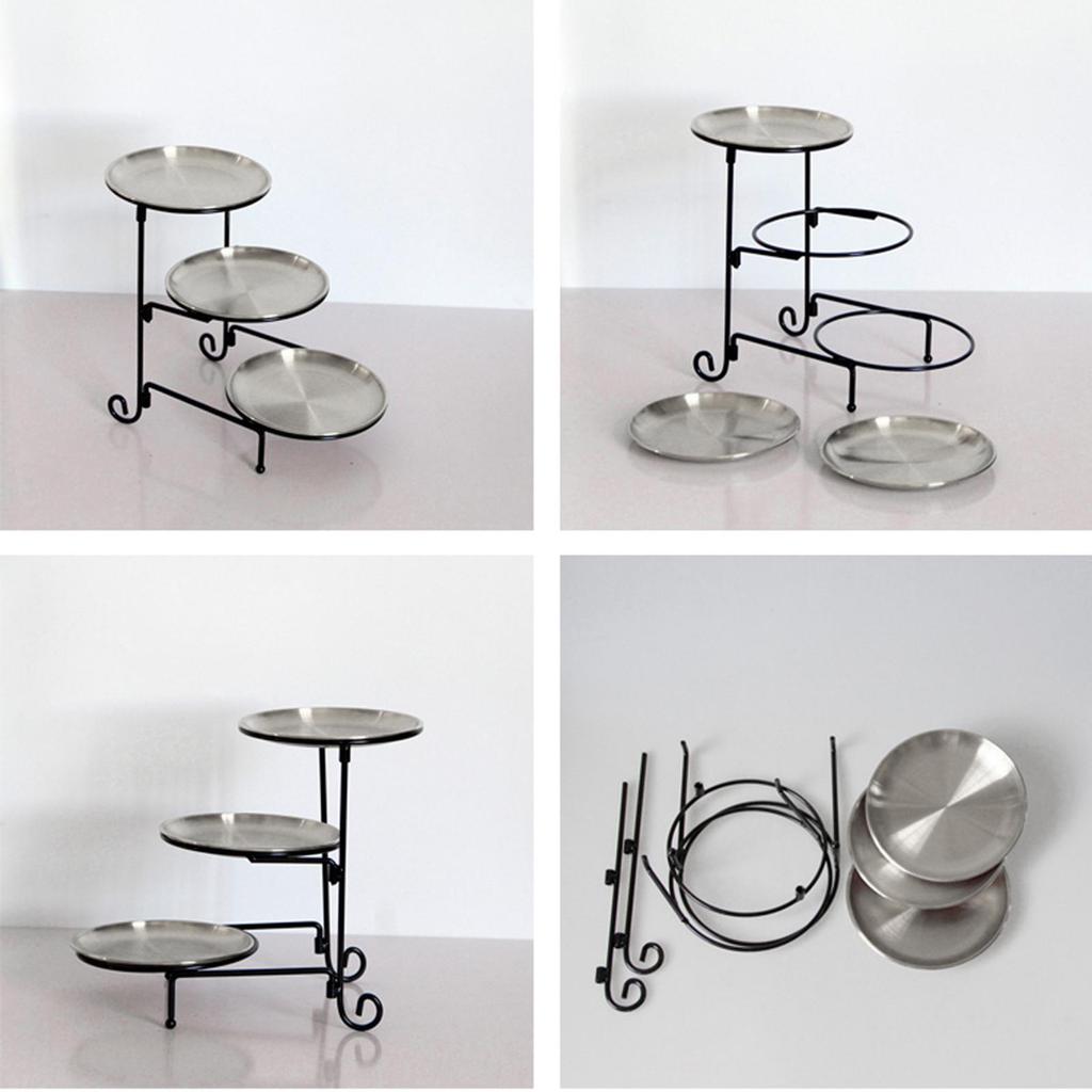 3 Tier Serving Tray Cupcake Stand Detachable Snack Storage Dessert Plate Restaurant