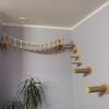 Wall-mounted Cat Climbing Frame Wooden Cat Scratching Post Hammock and litter box for kittens Perch Sleeping Cat Bridge