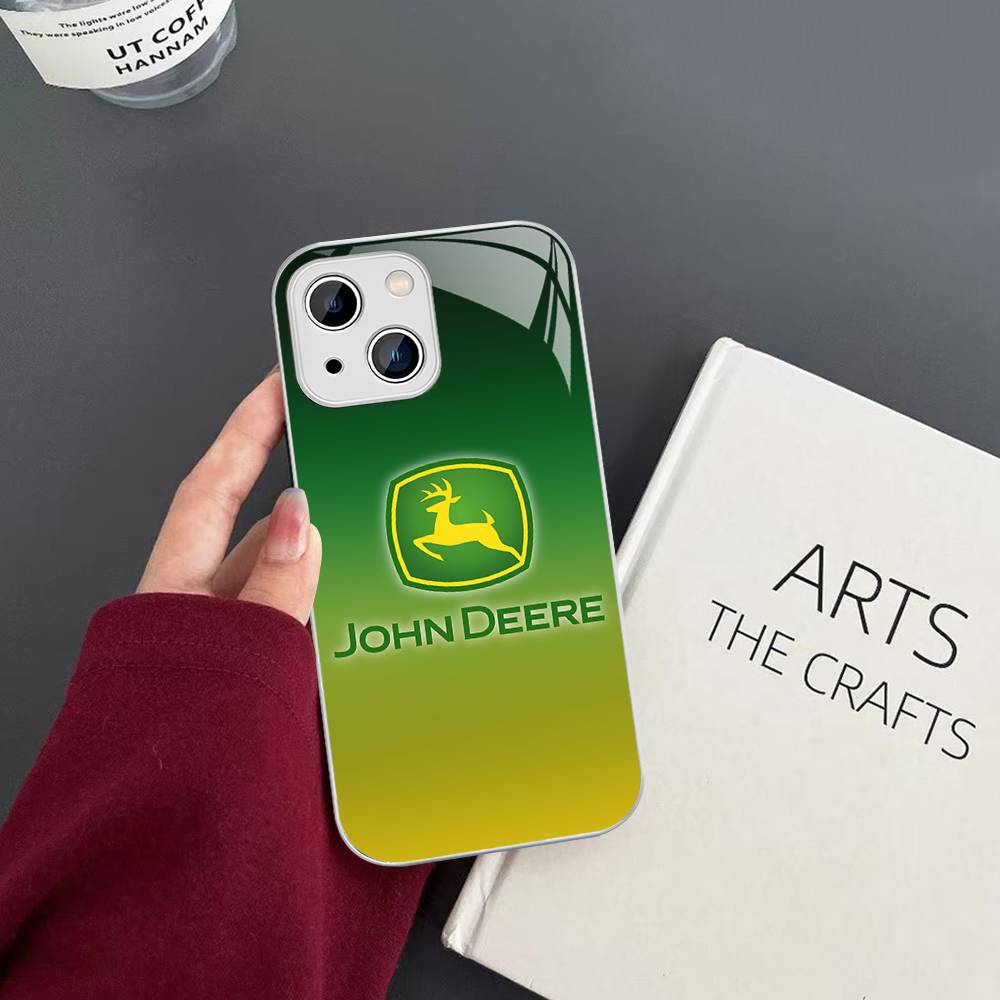 Green J-John Truck D-Deeres Tempered Glass For Iphone 14 13 12 11 Pro Mini XS MAX 14Plus X XS XR Fundas