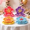 10Pcs Hibiscus Flower Pattern Flower Shaped Paper Plates Paper Party Plates  Spring Party Supplies