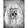 Men's Casual Fall & Winter Sweatshirt with Unique Angel Print - Cozy Polyester, Round Neck, Geometric Design