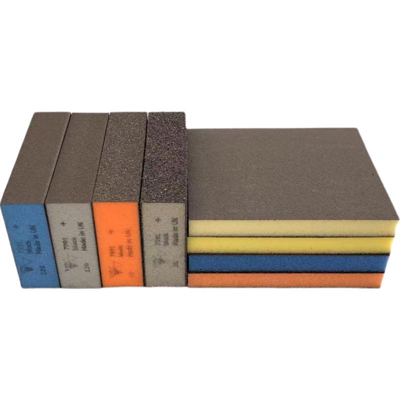 Dual-Sided Sanding Sponge Block for Woodworking, Furniture Polishing & Rust Removal - Wet/Dry Use.