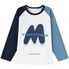 Boys' Long-Sleeve Pure Cotton Spliced T-shirt