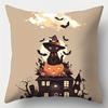 Home Decor Cute Black Cat With Pumpkin Halloween Pillow Pattern Cushion Cover Suitable For Sofa Bedroom Car Pillow Cover