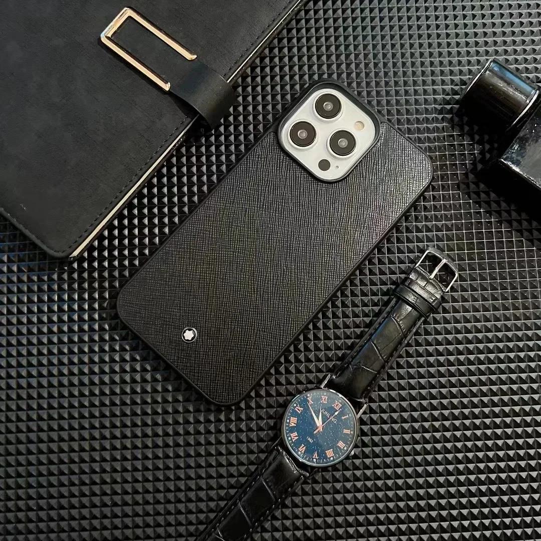 

Business Ins Sle High-End Leather Texture Phone Case For IPhone17 16 15 14 13 Pro Max Simple Couple Design Anti-Fall Protect Cover iPhone 15