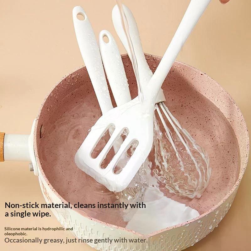 3/4/5 Pcs Silicone Baking Set Cake Cream Spatula Scraper Kitchen Household Egg Whisk Barbecue Oil Brush Gadget Kitchen Supplies