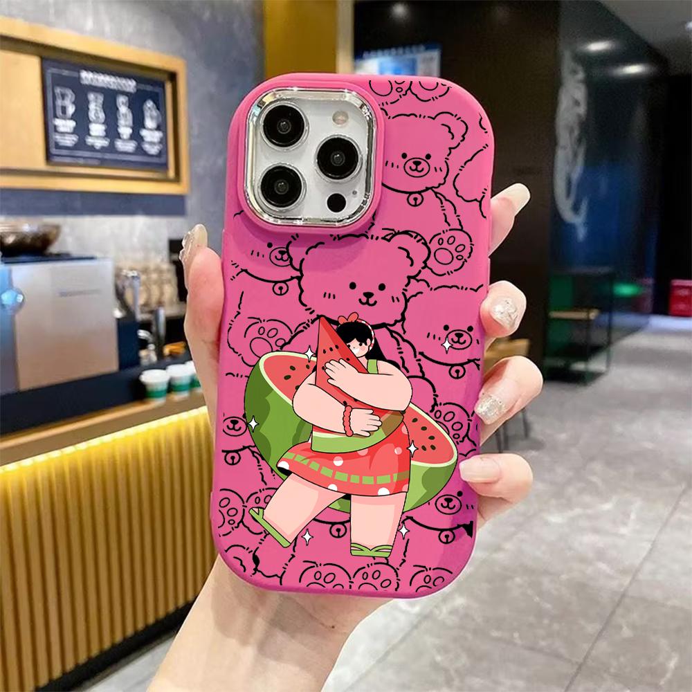Phone Case: 2D Flat Design Suitable for iPhone 18 17 16 15 14 13 Pro Protective Case, Couple Style, Cartoon Girl, Christmas and Halloween Gifts