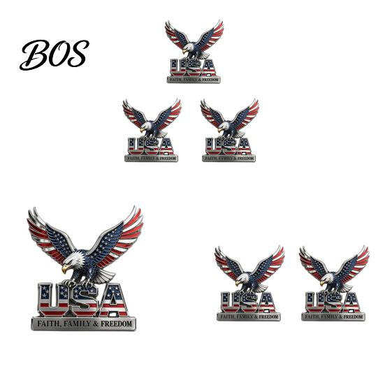Car Stickers USA Faith, Family & Freedom Metal Emblem, Eagle Letters Patriotic Edition 3D Emblem 250th Anniversary Red Blue Flag Auto Decal