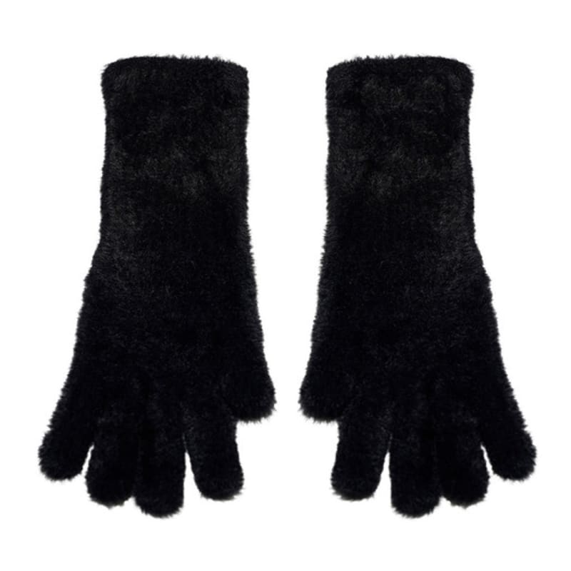 TUDE HAIRY FINGER HOLE GLOVES BLACK