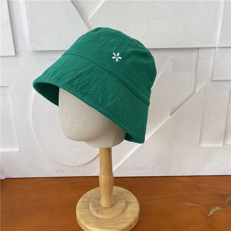 Милая вышитая цветочная панама для женщин, стильная панама-ведро от солнца для активного отдыха зелёный