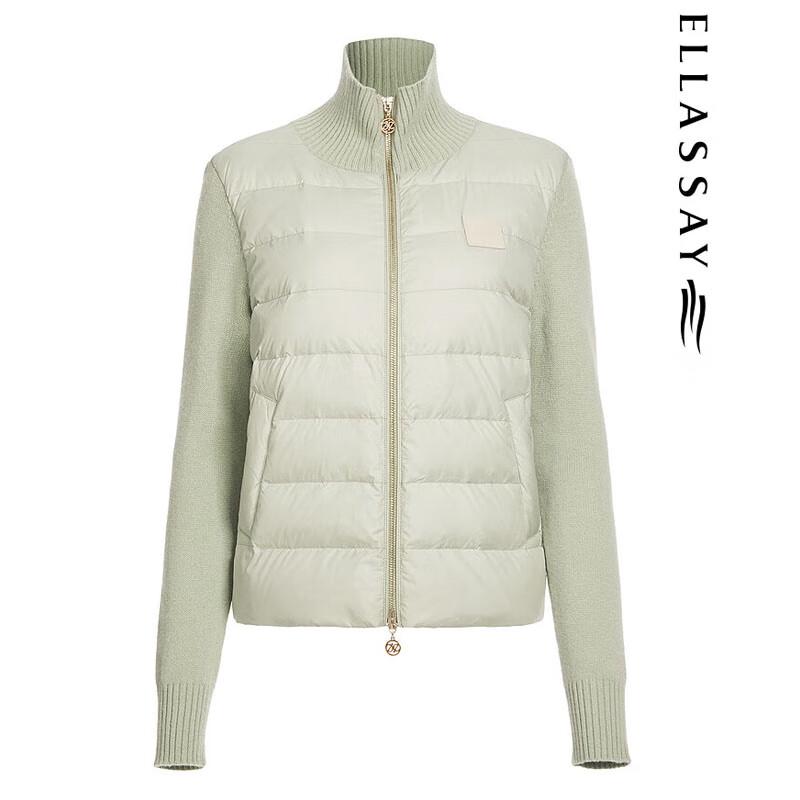 ELLASSAY Women's Knit Stand Collar Down Jacket