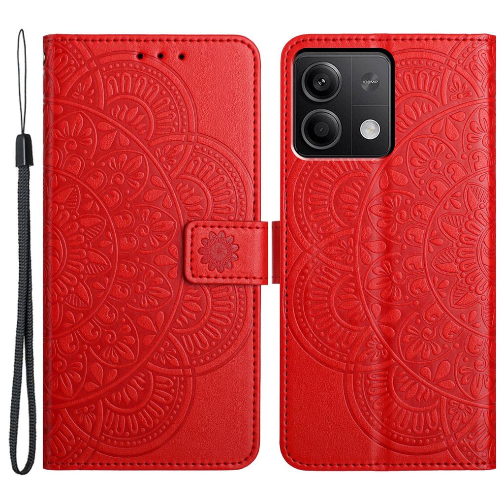 Priekš Xiaomi Redmi Note 13 4G maciņš ar magnētisku aizdari, ziedu rakstu, rokassomiņas tipa telefona vāciņš