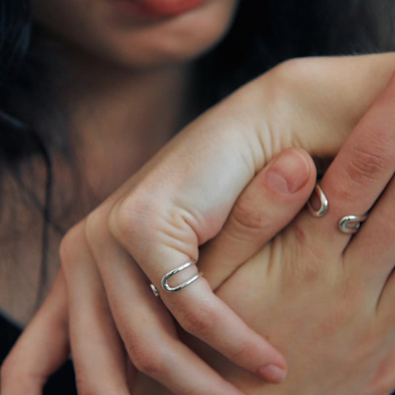 green [925 silver] Cinq.silver.222 / baby seve ring