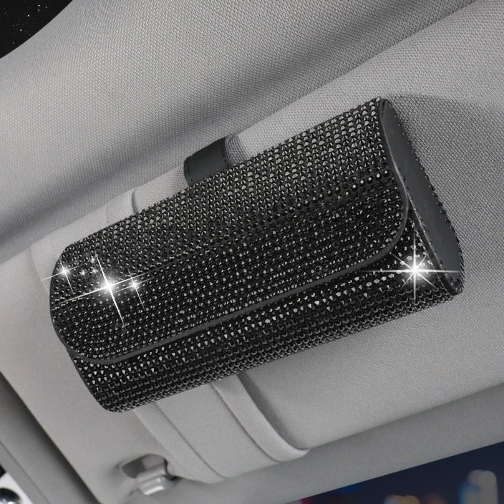 Portable Bling Car Glasses Case Anti-pressure Hard Shell Sunglasses Case Rhinestone Eye Glasses Case Car Assessoires