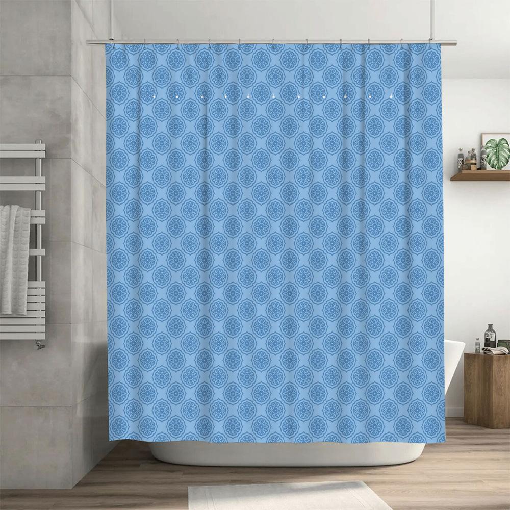 Luxurious 3D Printed Shower Curtain Waterproof Fabric Decorative Home Bathing Room Accessories Multicolor Floral Pattern Design