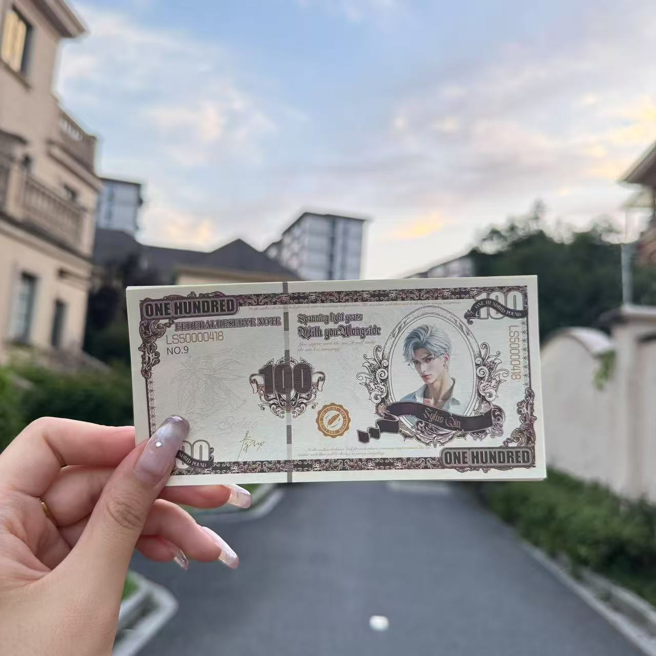 

100 Sheets Love and Deepspace Sylus Caleb Rafayel Xavier Zayne Cosplay Anime Cartoon Banknotes Character Peripherals Fans Gifts