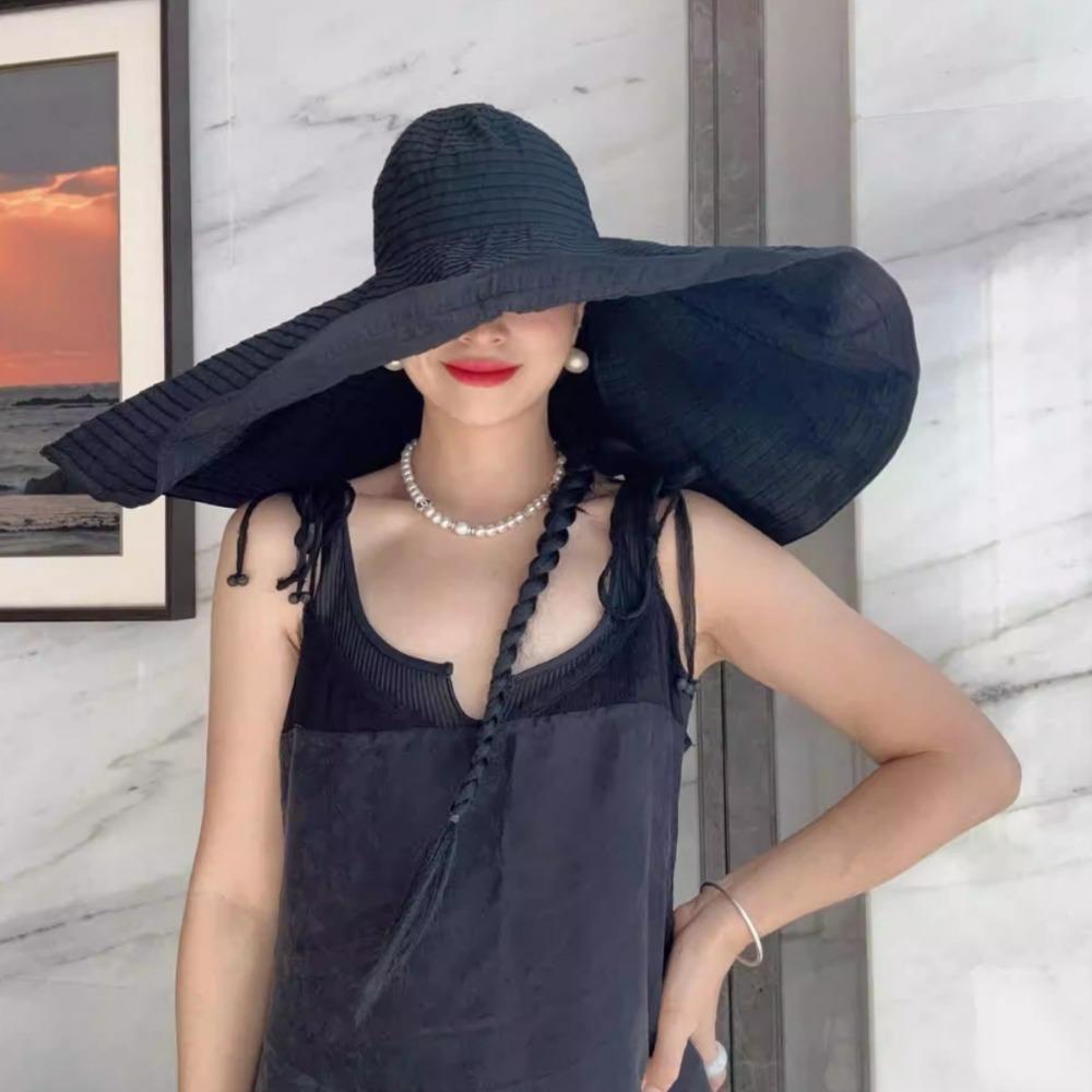UV Anti DIY Moldable Wide Brim Hat Sunscreen Women Sun Hat Casual Plastic Bucket Hat  Travel