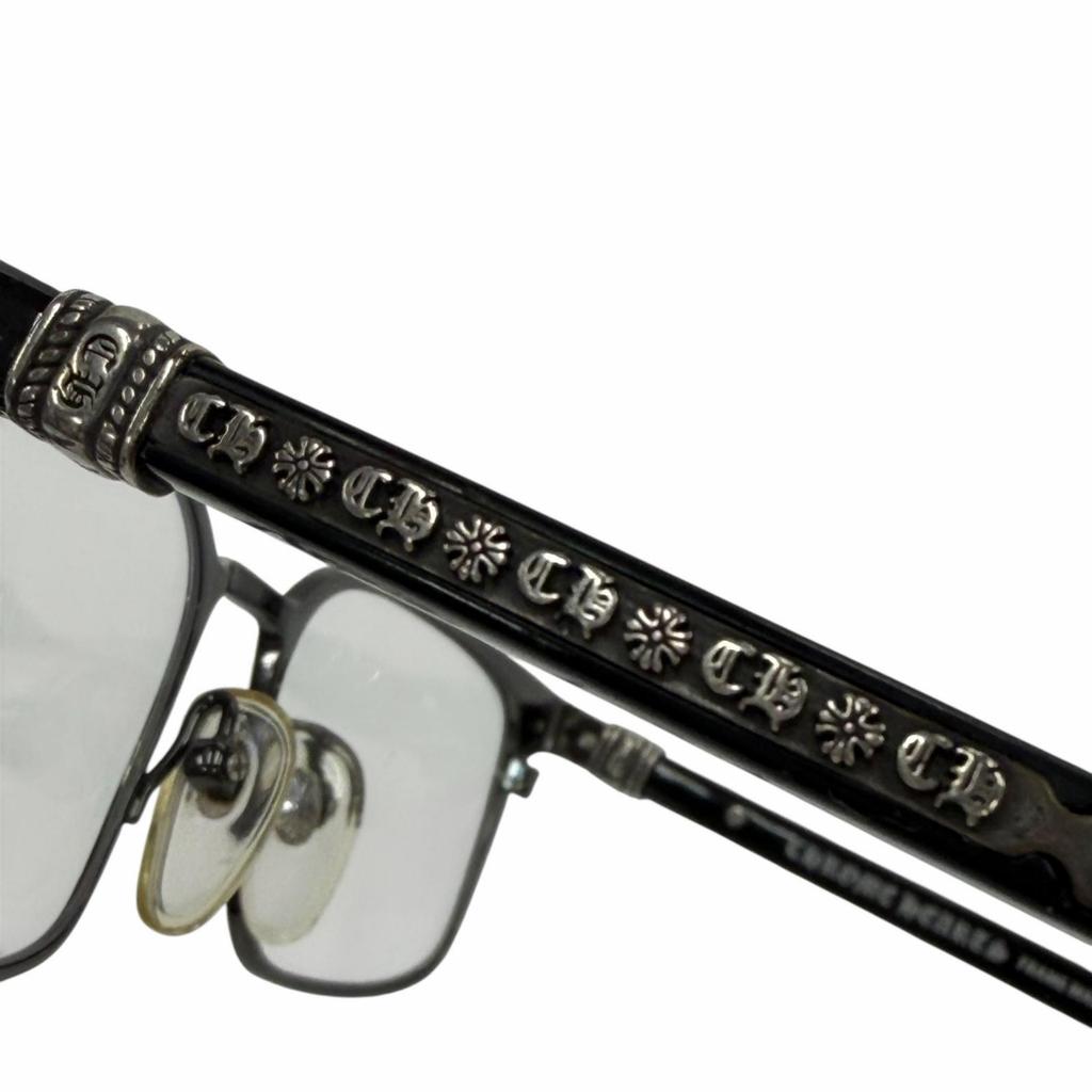 Great CHROME HEARTS Glasses GROWLER 1 Black 925 Mens Used