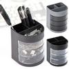 Multifunctional Pencil Holder with 3 Rotating Compartments Desktop Pen Organizers Storage Box Office Desk Organization