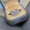 Elegant Irregular Double Color Diamond Ring with Stackable Gemstones—Luxurious Gift for Her