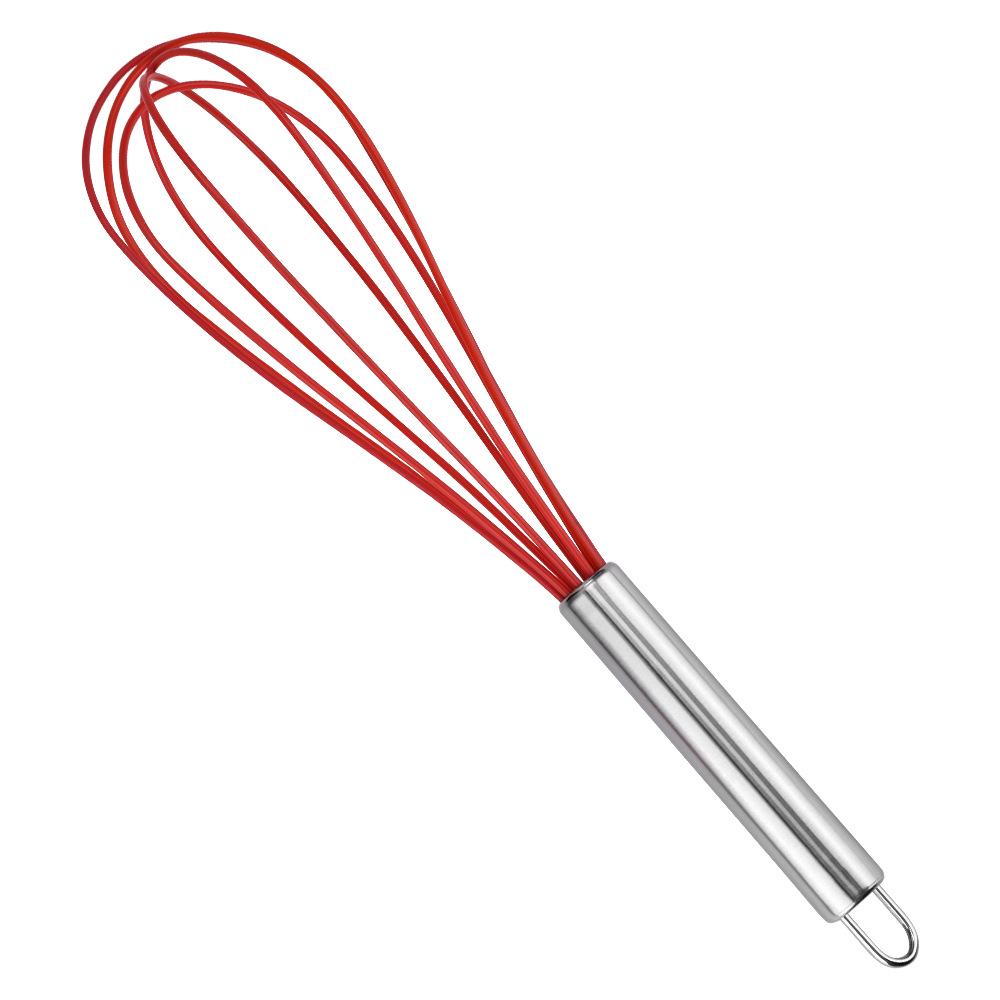 Stainless Steel Silicone Whisk - Handheld Cake Cream Beater Mixer Tool