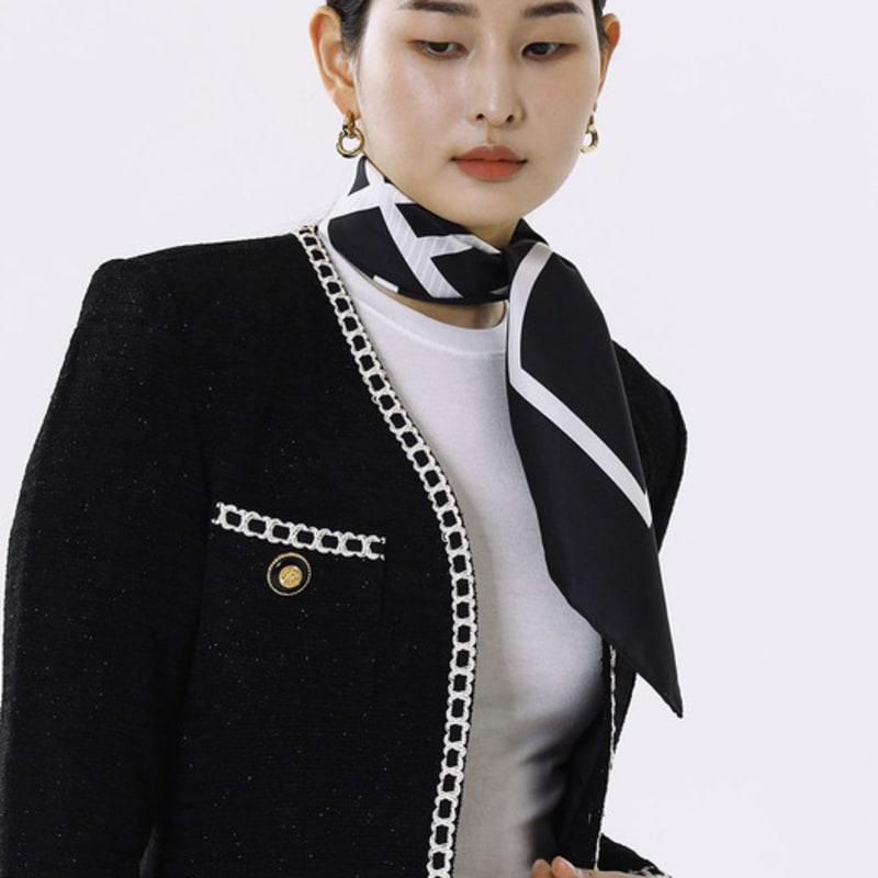 

ONSZ logo modern silk scarf BLACK_FREE