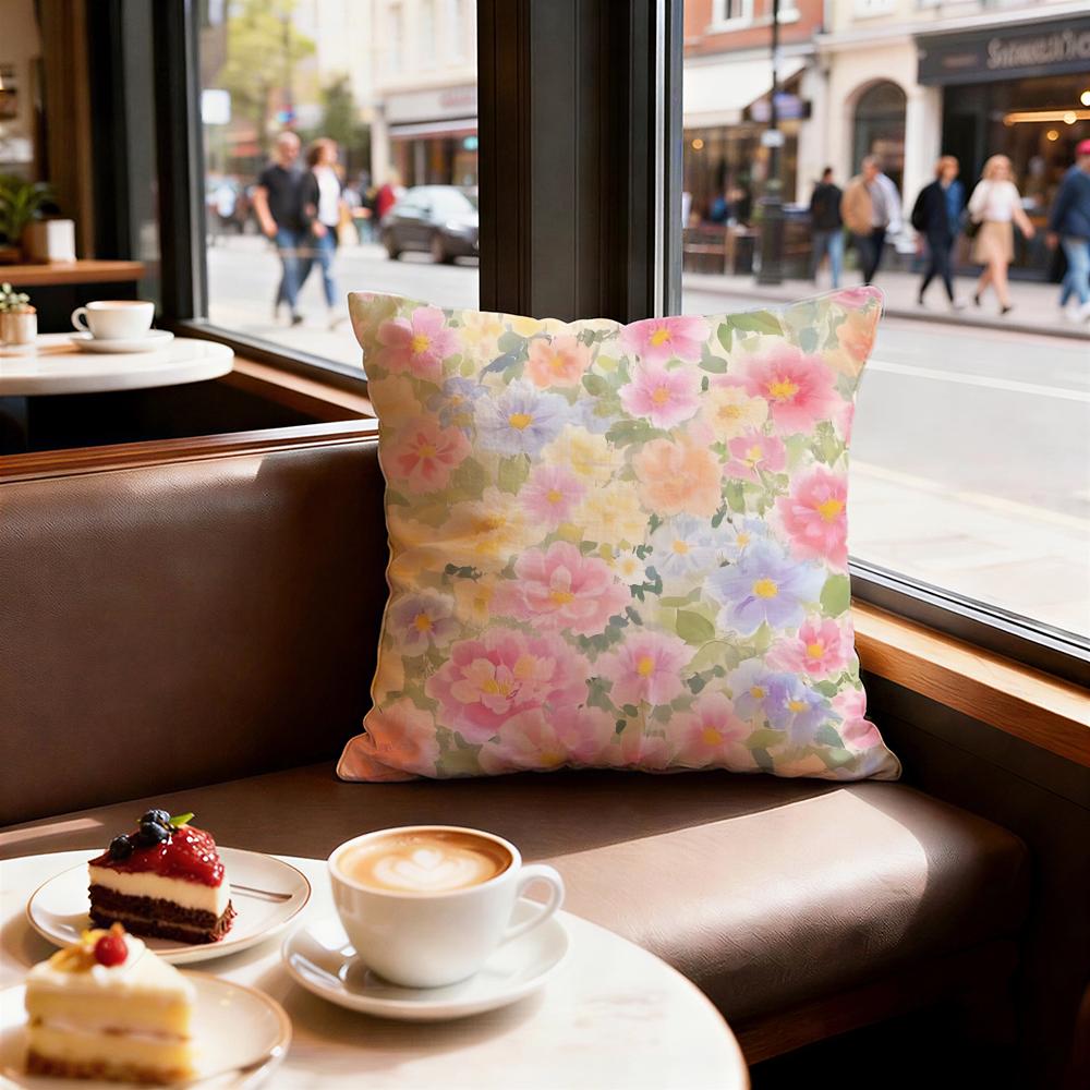 Flowers and plants Cushion Cover Set of  Decorative Short Plush Pillow Covers for Sofa Soft  Cushion Case x cm