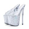 Sommer Damen Sandalen Leopard PVC Transparent Offene Zehen Pantoletten Sandalias Plateau High Heels Pumps Damen Bankettschuhe WSH4501