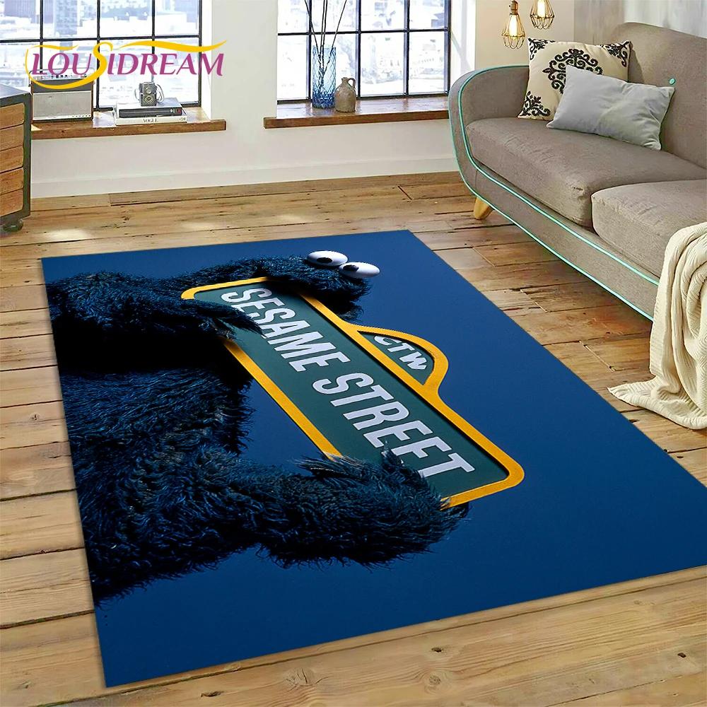 3D Cartoon S-Sesame Street Rug Carpet for Living Room Bedroom Home Decor,Floor Mat Non-slip Decoration for Sofa Doormat Kid Gift