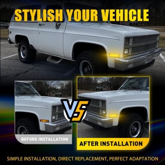 Full LED Side Marker Lights For 81-91 Suburban Jimmy K5 Blazer C10 K10 C20 K20