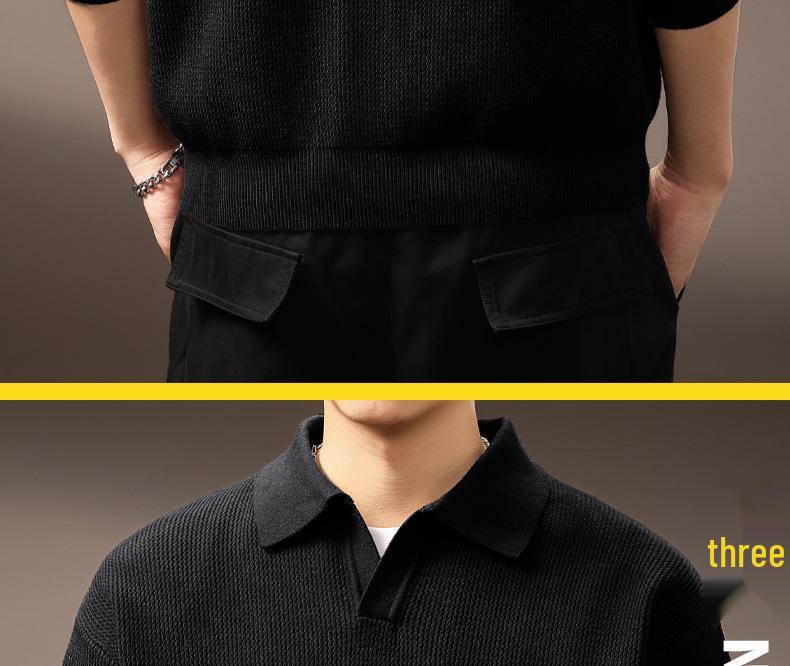 Luxury British Retro Seagull Collar Polo Men's Autumn/Winter Knit Sweater