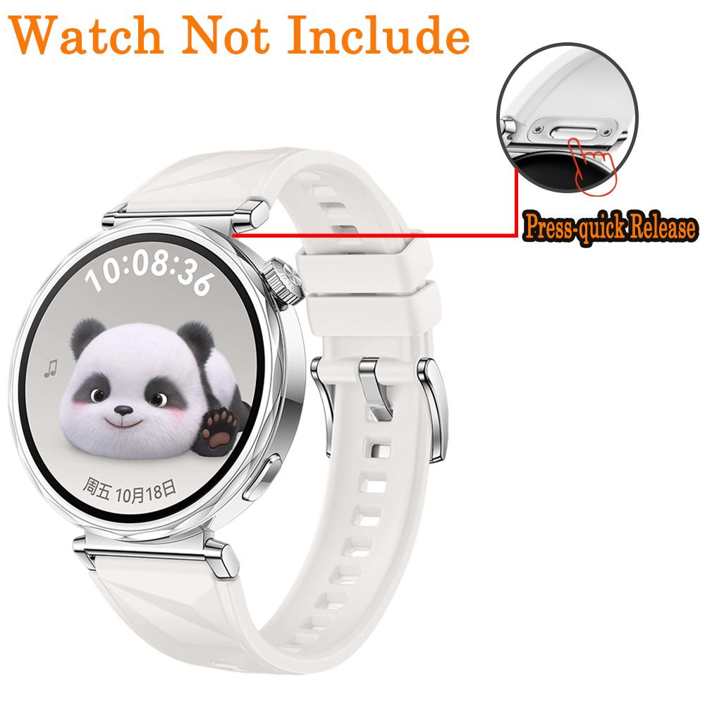 Bracelet 18mm pour Huawei GT6 5 41mm Sport Respirant Pression-Libération Rapide Hommes Femmes Bracelet Poignet en Fluororubber pour Huawei GT5 4 41mm