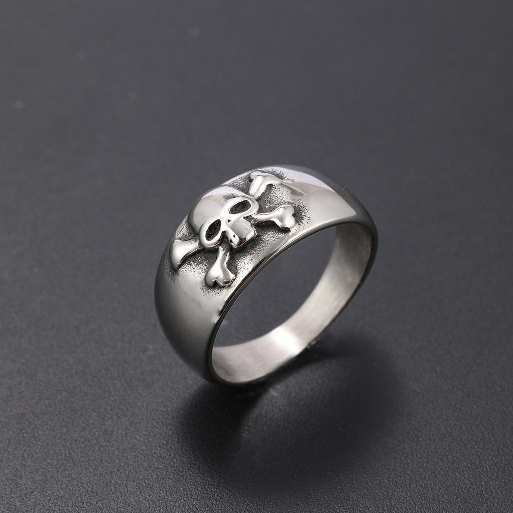 S925 Silver Ring Personalized Ring Retro Skull Men's Ring Motorcycle Skull Ring for Men and Women