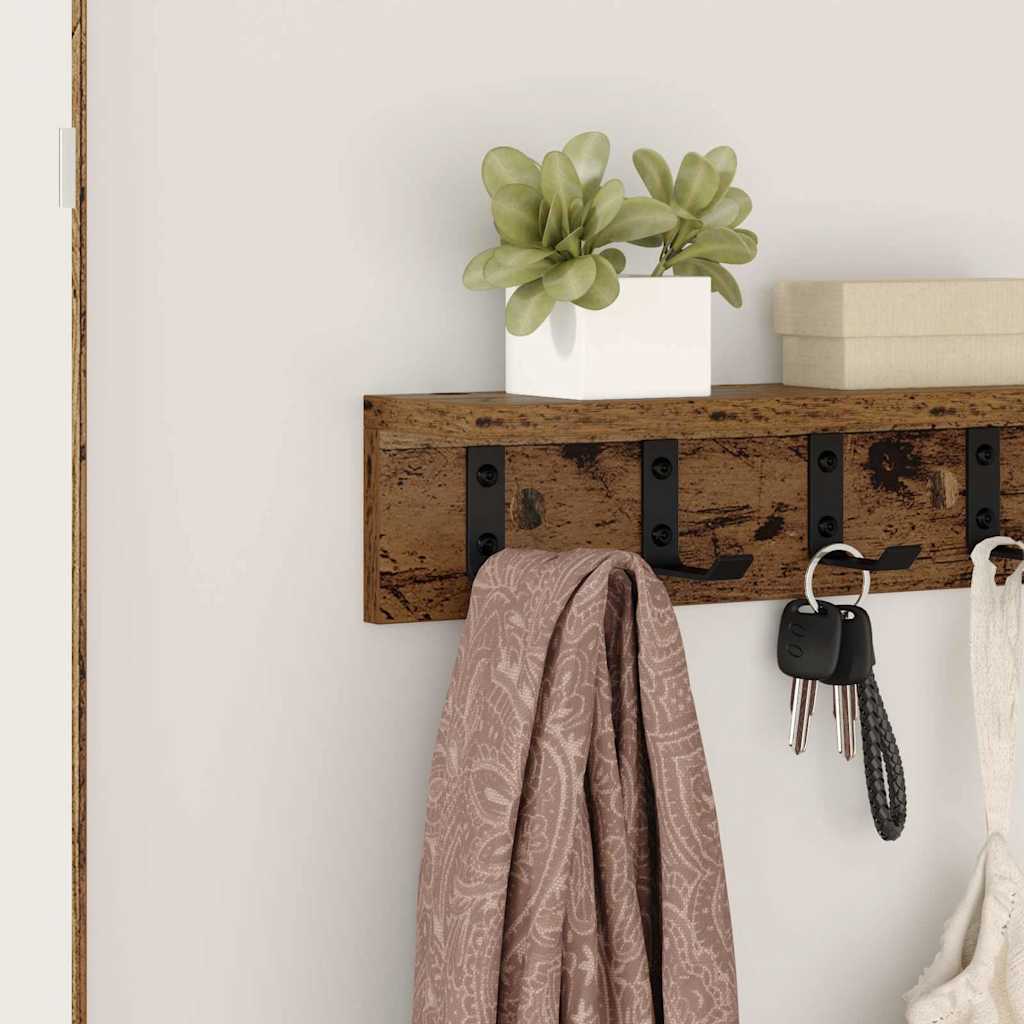 Wall Mounted Nightstand Reclaimed Wood 40 x 10.5 x 10.5 cm