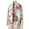 Trendy sweet literary and artistic style printed silk scarf female elegant fashion temperament thin air-conditioned room scarf