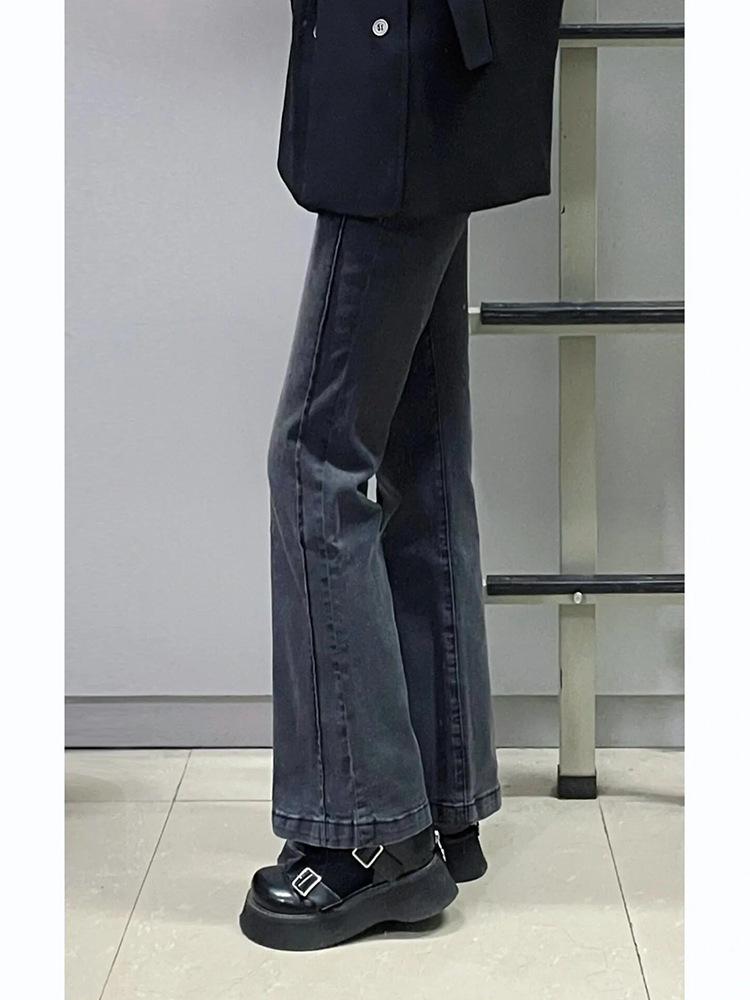 Women's High-Waist Elastic Flared Jeans - Autumn Slimming, Plus Size, Hip-Covering Pear-Shaped Trousers