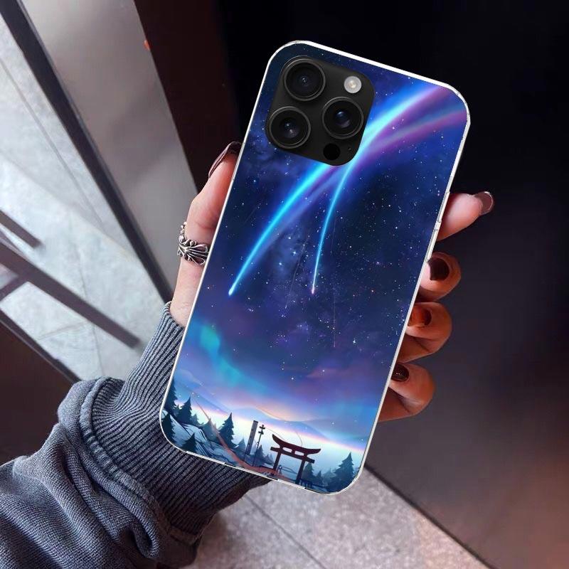 Anime Aesthetic Scenery Phone Case For iPhone 17 Air 16 15 Pro Max 14 Plus 13 Mini 12 11 Cover 7 8 SE Silicone Shell Print Funda