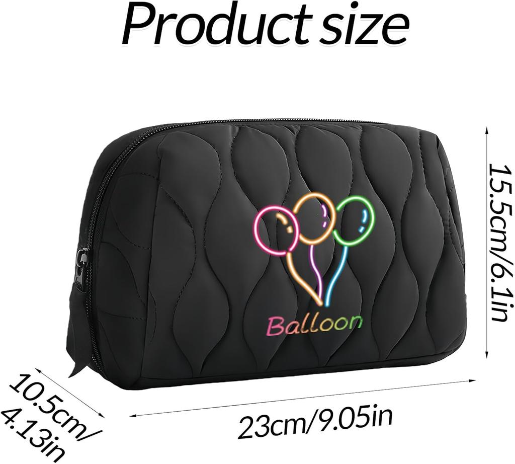 Customized Makeup Bag Quilted Travel Cosmetic Bag Travel Zipper Pouch - Cosmetic Organizer for Women
