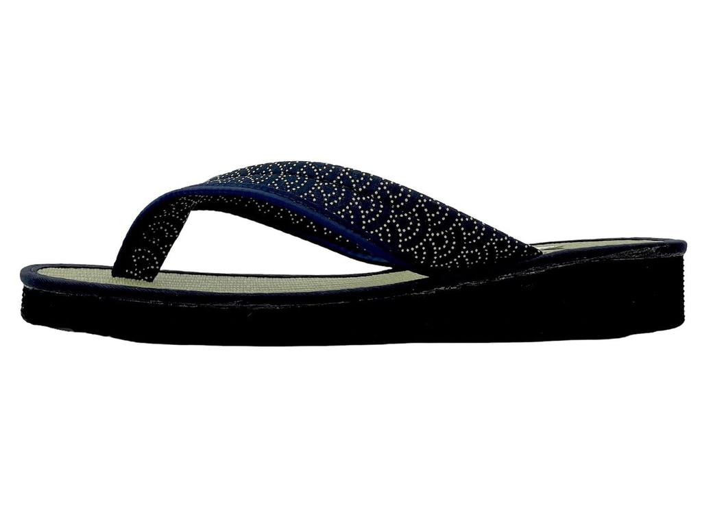 Taimei Shokai Tatami Sandals with Japanese Pattern Men's Japanese-made (132/Navy, M)