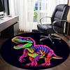 1pc Neon Dinosaur Chair Carpet for Office, Round Non-Slip Durable Large Size Office Carpet, Suitable for Office, Beautiful Decoration