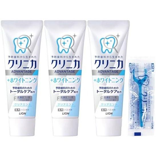 Clinica Advantage + Whitening Quasi-drug Toothpaste Clear Mint 130g x 3 pieces Floss High Concentration Fluoride (1450ppm) Cavity